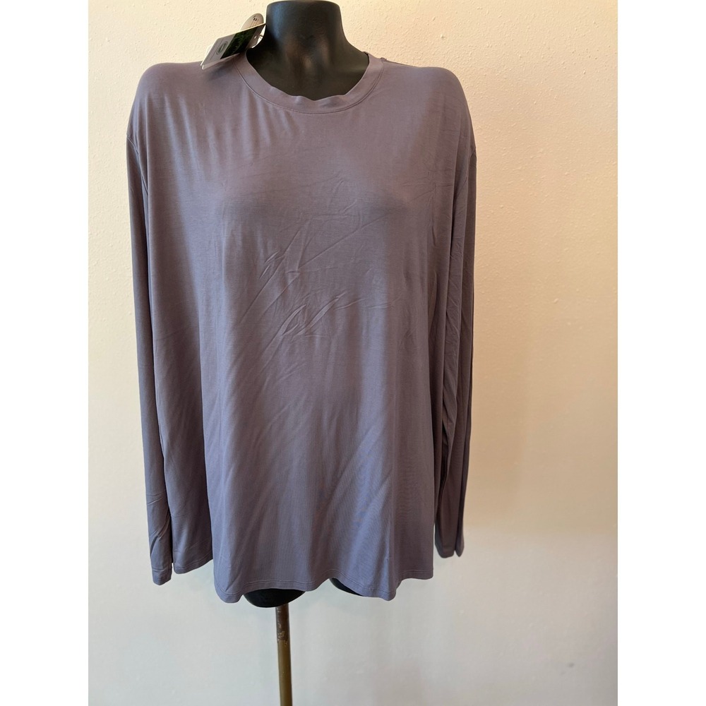 WiWi Bamboo Men's XXL L/S T-Shirt Moisture Wick Gray Stretch Base Layer Soft NWT